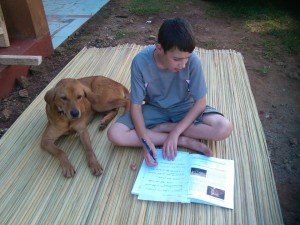 boy and dog